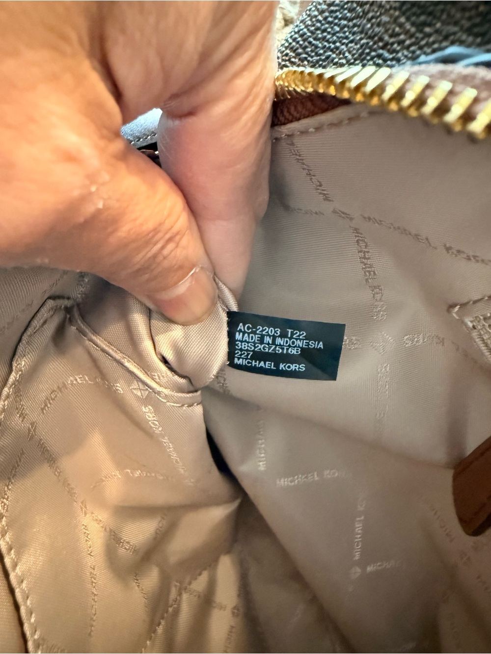 Michael Kors Mercer Gallery Medium Center Zip MK Logo Tote Bag Brown - Picture 6 of 11